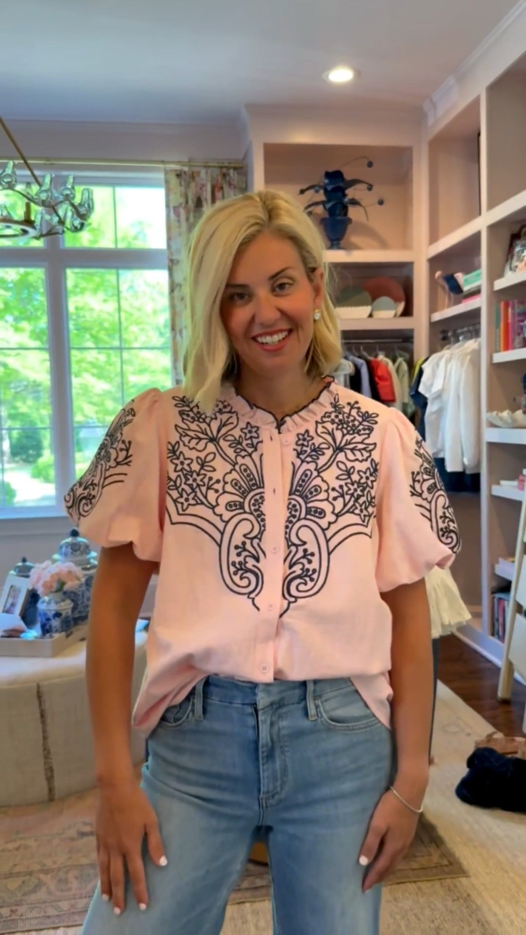 The details of this shirt are beautiful! The embroidery is stunning and the color combo is such a yes! I’m wearing a small & 26P jean. 

#LTKdayinmylife #LTKOver40 #LTKmomlife