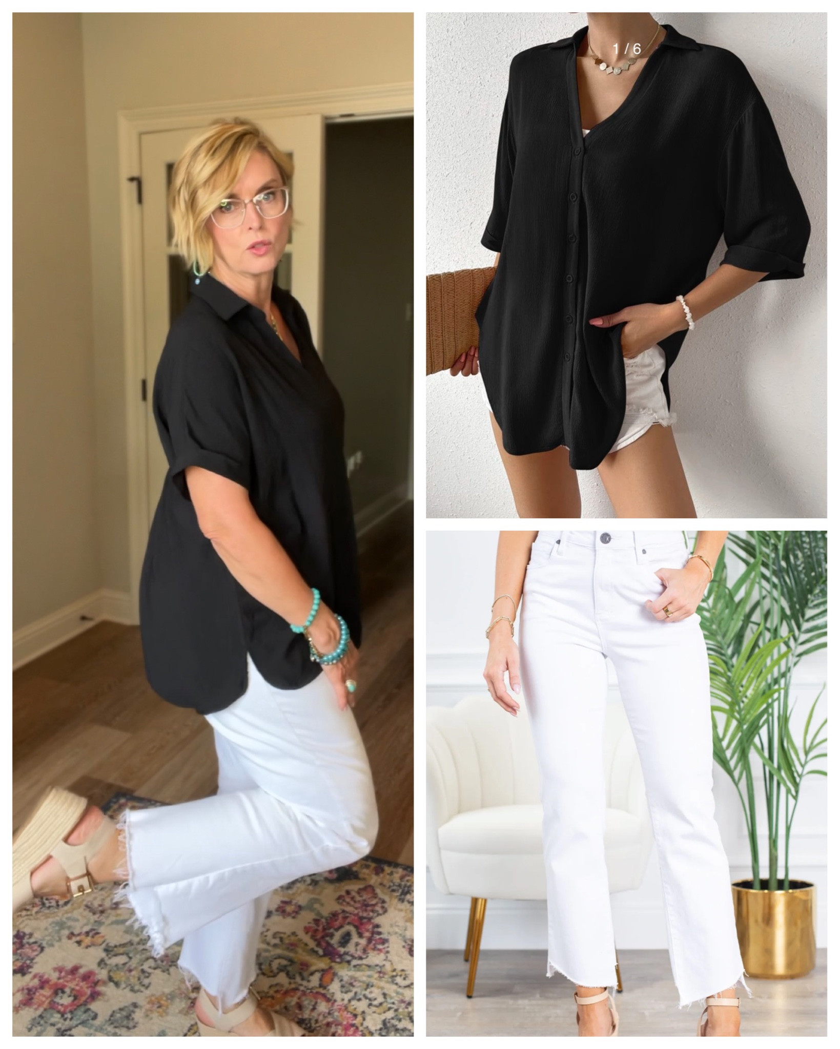 Classic black and white outfit 

#LTKSeasonal #LTKworkwear #LTKcurves