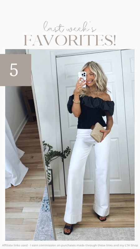 Black ruffle off the shoulder top 