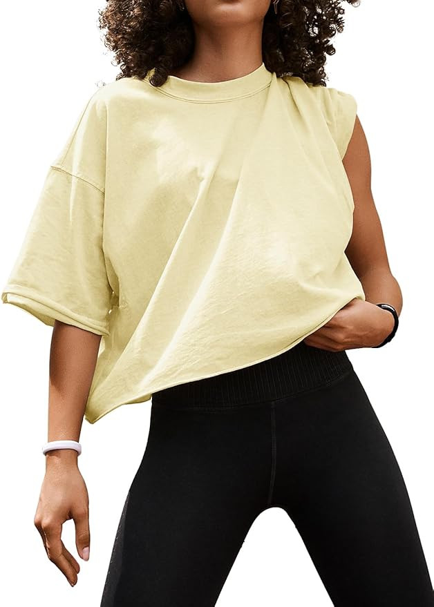 Women's Summer Short Sleeve Crop Tops Casual Basic Cotton Athletic Yoga Running T-Shirts | Amazon (US)