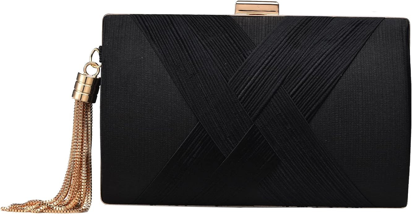 Clutch Purses For Women Tassel Evening Clutch bag Cross Body & Shoulder Bag For Wedding Night out... | Amazon (US)