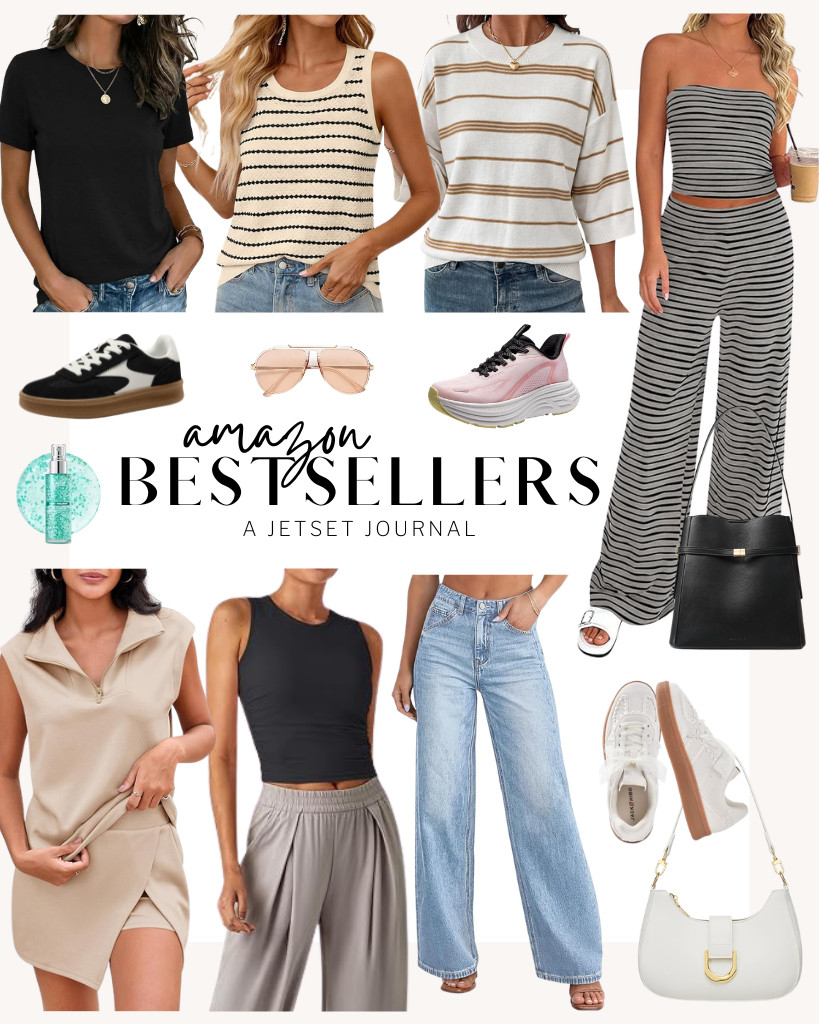 The most talked-about recommendations are in this week’s Amazon Bestsellers collection! It features NALANISA’s cotton-knit tank top and a structured semicircular sling purse that matches a chic look. For comfort, people love ALLSWIFIT’s tennis shoes. Rounding out the list is this matching outfit of a strapless top and wide-leg pants that you can pair with vintage-style sunglasses.

#LTKSeasonal #LTKSaleAlert #LTKTravel 

 