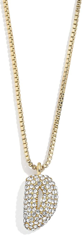 BaubleBar Gwen Mini Bubble Initial Necklace - Gold-Plated Bubble Letter Pendant, 17 Inch Chain wi... | Amazon (US)