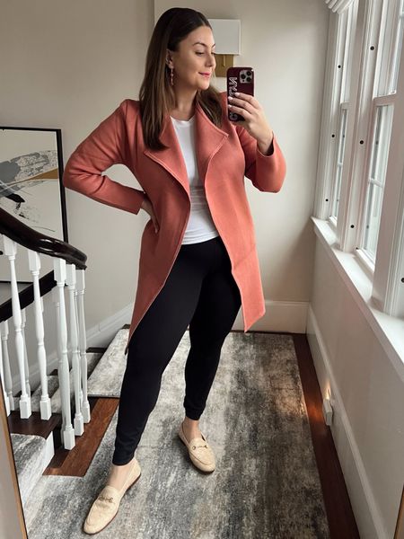 OPEN FRONT KNIT COAT/CARDIGAN is a great seasonless layering piece, I love the color options too! It runs generously, I got XL.

#LTKfit #LTKstyletip #LTKcurves
