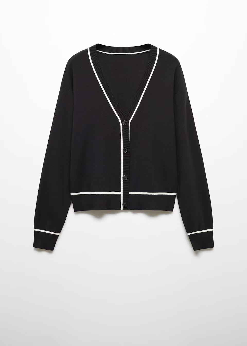 Contrast trims cardigan -  Women | Mango United Kingdom | MANGO (UK)