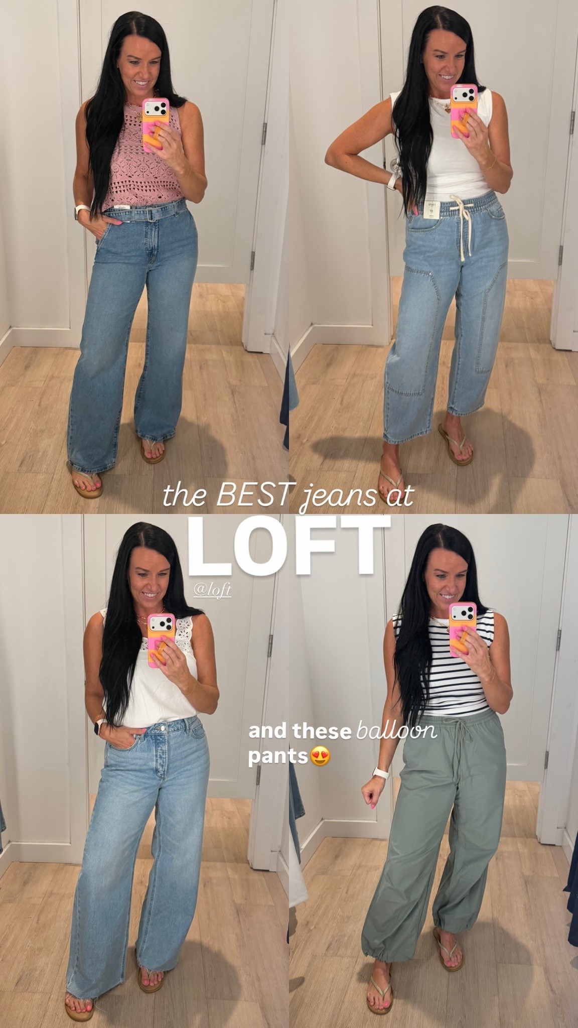 The best jeans (and a lot of cute pants) are always found at Loft!! The jeans all fit TTS, I’m in a 4/27 (and 5’5” tall for reference). The balloon pants are my normal size S. They also come in black! All on sale!!

#LTKSeasonal #LTKOver40 #LTKSaleAlert