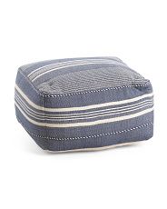 18x18 Indoor Outdoor Striped Pouf | Marshalls