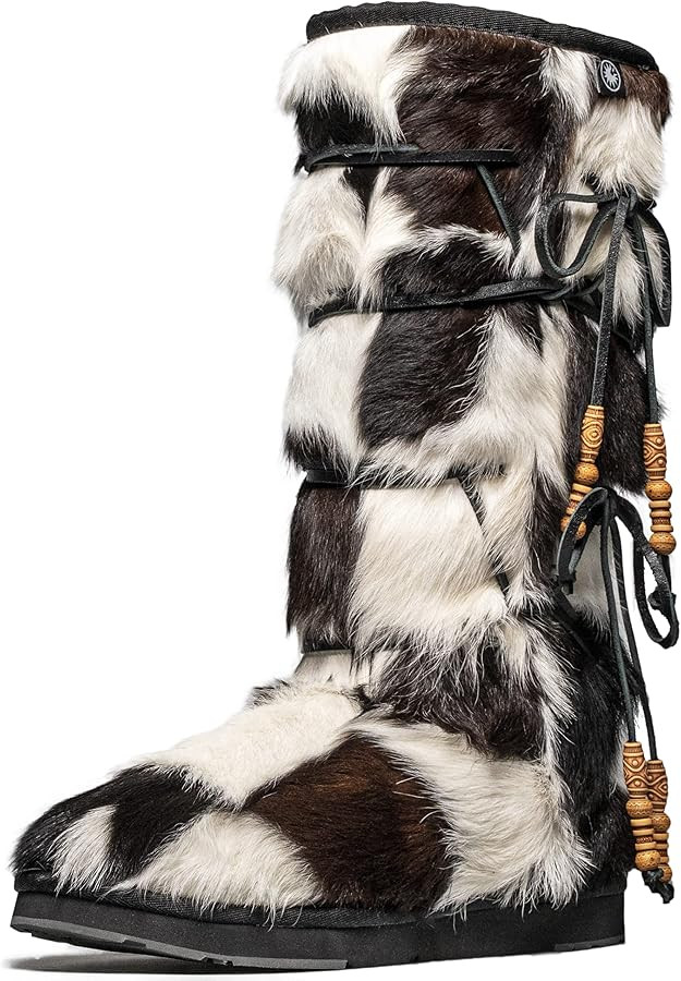 AU&MU Aumu Womens Comfort Suede Fur Shearling Stylish Knee High Winter Snow Boots Women Sheepskin | Amazon (US)