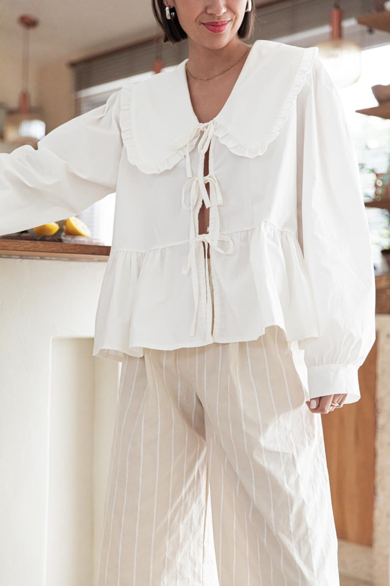 SANA Blanche - Blouse À Nouer | Pretty Wire