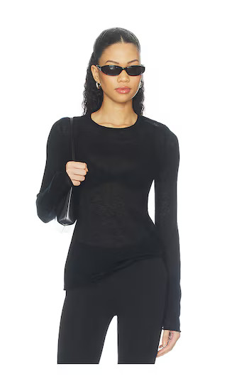 Alpaca Sheerline Top in Black | Revolve Clothing (Global)