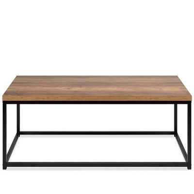 Best Choice Products 44in Modern Industrial Style Rectangular Wood Grain Top Coffee Table w/ Meta... | Target