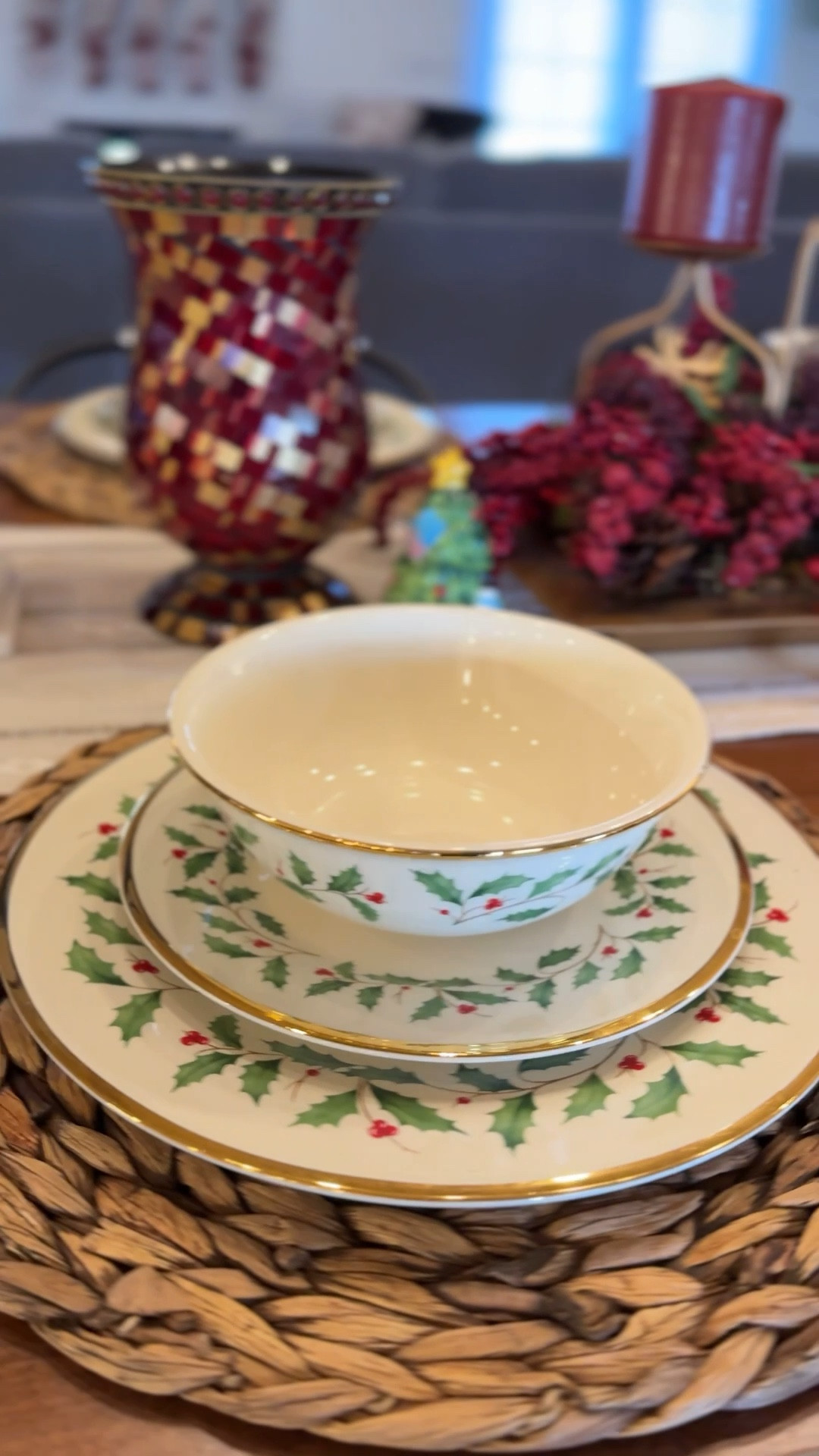 I had so much interest in our table decor I had to share! We absolutely love our Holiday China and are so excited to bring it out every year for Christmas! It’s 24k gold trim and Holly is stunning, iconic, and the best part is they make so many different pieces that you can continue each year to build upon your collection or gift to a loved one! They’ve been around since the 1800s, just a very special part of our Holiday Season! 

#LTKHoliday #LTKHome #LTKGiftGuide