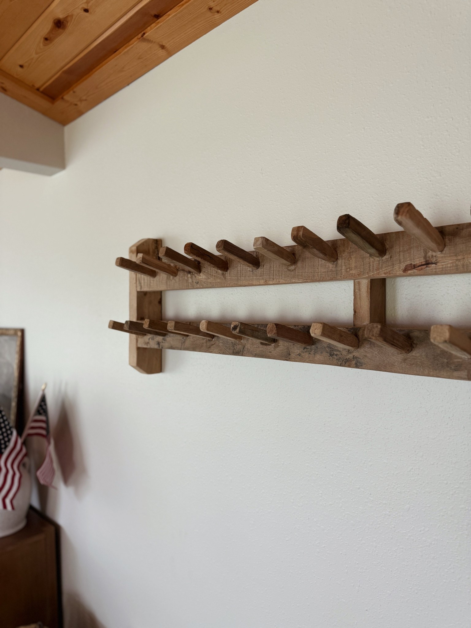 Just hung this wood vintage style rack at the lake cabin. So pretty 😍 

#LTKStyleTip #LTKHome