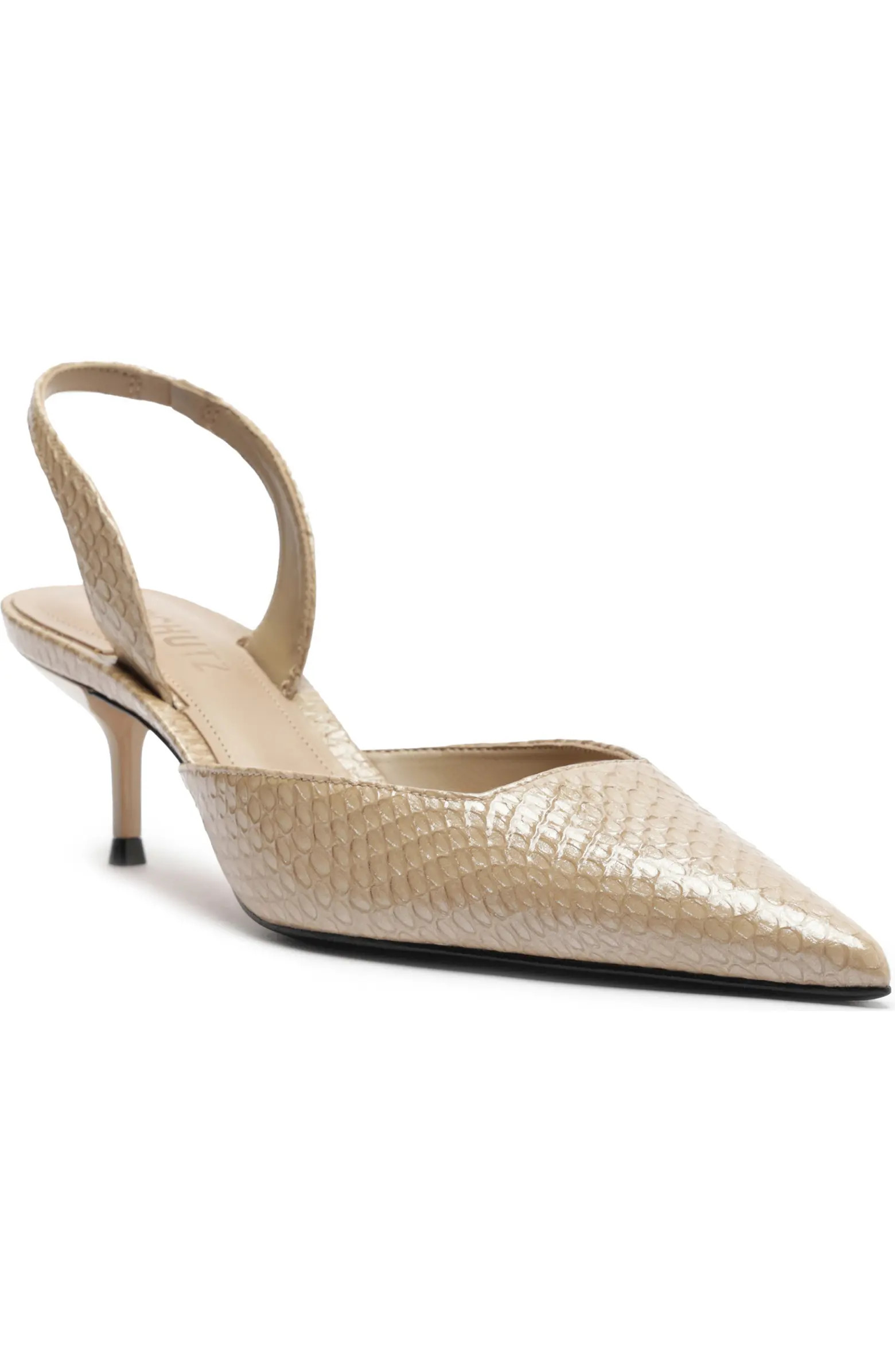 Schutz Paola Mid Slingback Pointed Toe Pump (Women) | Nordstrom | Nordstrom