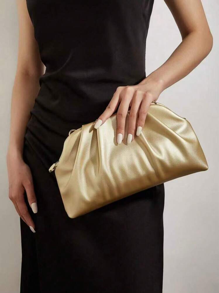 Retro Vintage Solid Color Zippering Clutch Wallet, All-Match Large Capacity Carry On Purse, Stylish PU Bag For Women, And For Wedding, Party, Prom, Dinner | SHEIN