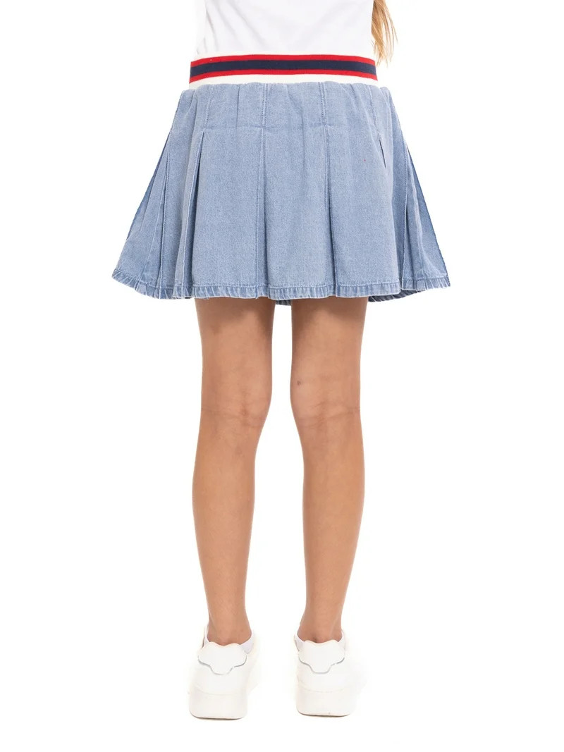 Wonder Nation Hello Kitty Girls Cotton Denim Pleated Skort, Sizes 4-18 | Walmart (US)