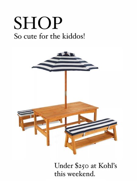 Love this adorable kids picnic table and benches! 

#backyard #kidstoys #kidsfurniture 

#LTKKids #LTKHome #LTKFamily