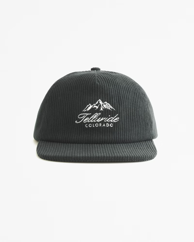 Corduroy Telluride Graphic Flat Bill Hat | Abercrombie & Fitch (US)