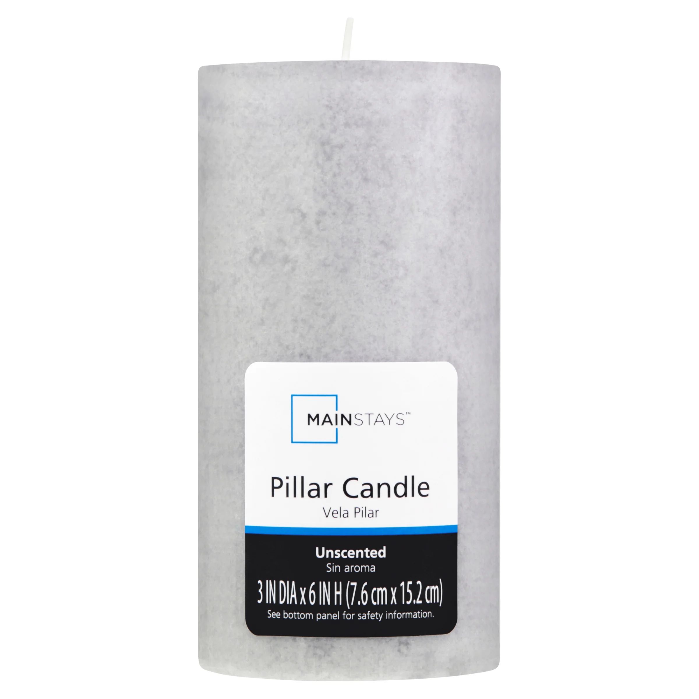 Mainstays Unscented Decorative Mottled Pillar Candles, 3x6inch tall, Gray Mottled Color - Walmart... | Walmart (US)