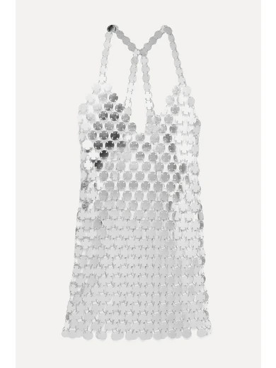 Fannie Schiavoni - Cara Chainmail Mini Dress - Silver | NET-A-PORTER (US)