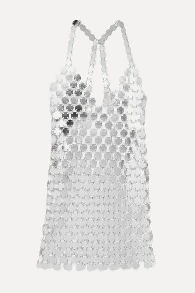 Fannie Schiavoni - Cara Chainmail Mini Dress - Silver | NET-A-PORTER (US)
