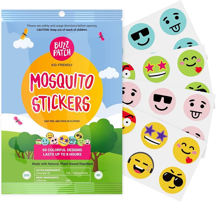 BuzzPatch Mosquito Patch Stickers for Kids (60 Pack) - The Original All Natural Citronella Essent... | Amazon (US)