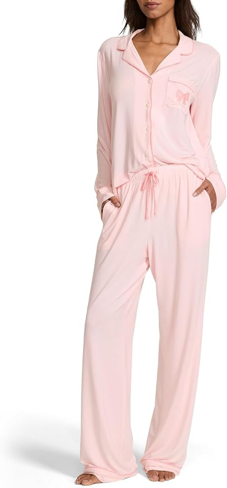 Victoria's Secret Modal Pajama Set, Long Sleeve Button Down Shirt and Pajama Pants, Sleepwear for... | Amazon (US)