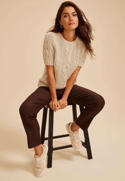 Cable Knit Short Sleeve Sweater | maurices | Maurices