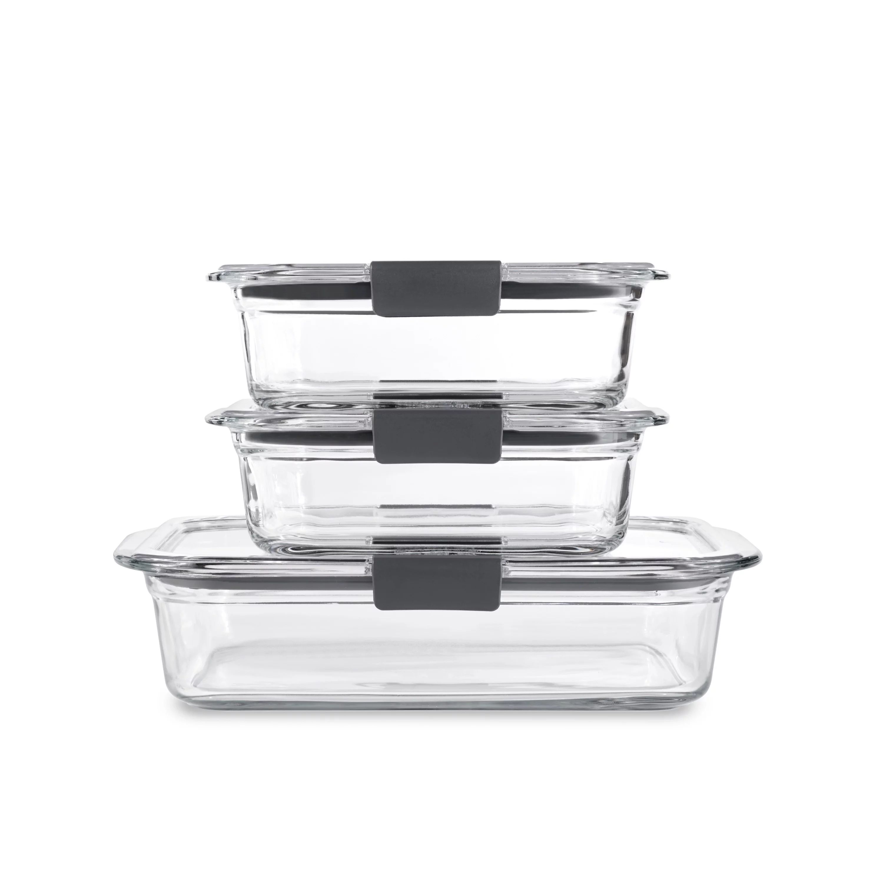 Rubbermaid Brilliance Glass Food Storage Containers, Set of 3 Food Containers with Lids (6 Pieces... | Walmart (US)