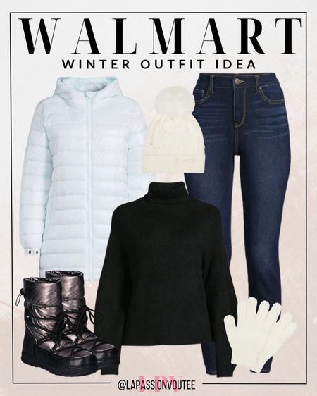 Stay cozy and stylish this winter with our Walmart Winter Outfit Idea! Embrace chilly days in a trendy puffer coat, paired with sleek skinny jeans, a snug turtleneck sweater, and chic winter boots. Top it off with a cute beanie and gloves for the perfect cold-weather ensemble. ❄️

#LTKHoliday #LTKSeasonal #LTKstyletip