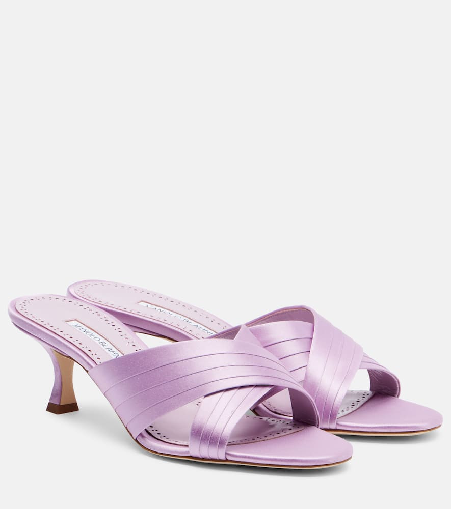 Manolo Blahnik Viera 50 satin mules | Mytheresa (US/CA)