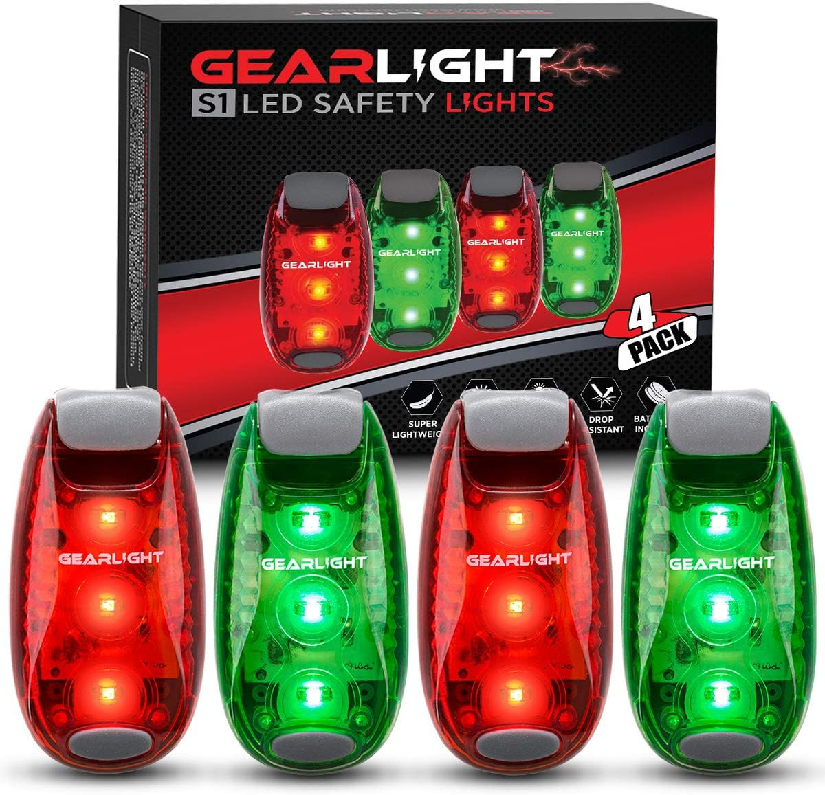 GearLight Rechargeable Bike Light, Bike Headlight and Tail Light Set, Powerful Front and Back Lig... | Amazon (US)