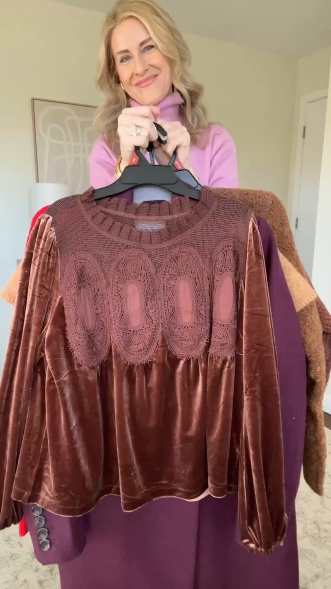 Amazon sweaters I’m loving from $25 - $35 (and one coat and one blouse lol!). Coat is wool blend under $100. Would buy again. I’m wearing a size small, it has a slightly oversized fit. The other sweaters fit true to size and I’m a small except for the brown cardigan which runs small, so I went up a size to a medium and it fits great. #amazonfashion 

#LTKOver40 #LTKFindsUnder50 #LTKFindsUnder100