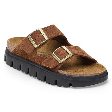 Papillio by Birkenstock Arizona Chunky Suede Sandal- Dark Tea or Black | HSN