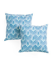 18x18 2pk Indoor Outdoor Peacock Ogee Pillow Set | TJ Maxx