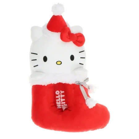 Hello Kitty by Sanrio Women s Red Christmas Holiday Stocking Slippers | Walmart (US)
