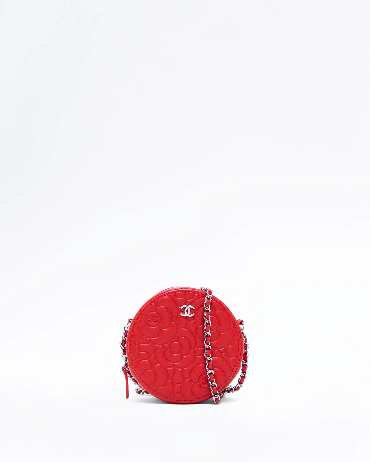 Camellia Quilted Round Mini Pouch | Vivrelle