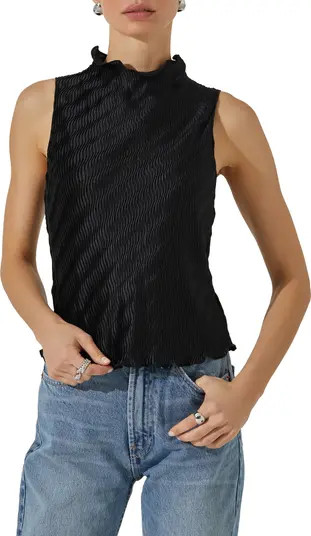 ASTR the Label Funnel Neck Plissé Top | Nordstrom | Nordstrom