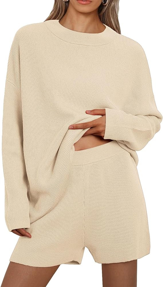 LILLUSORY 2 Piece Outfits For Women 2023 Fall Lounge Matching Loungewear Sets Oversized Sweater a... | Amazon (US)