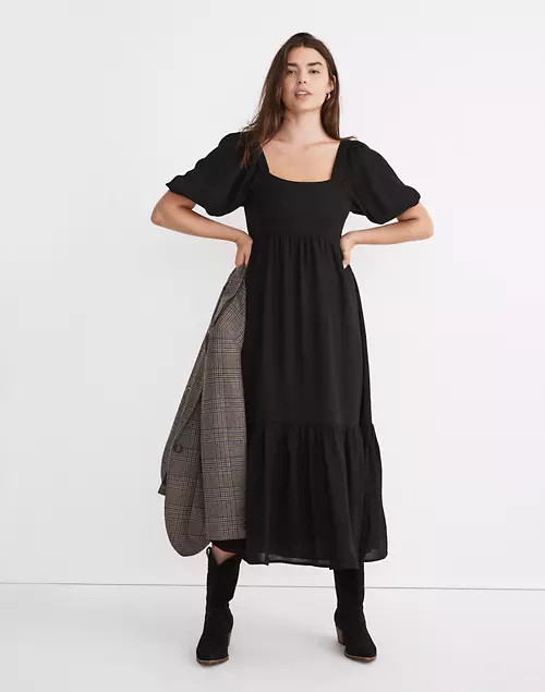 Crinkle Tie-Back Midi Dress | Madewell