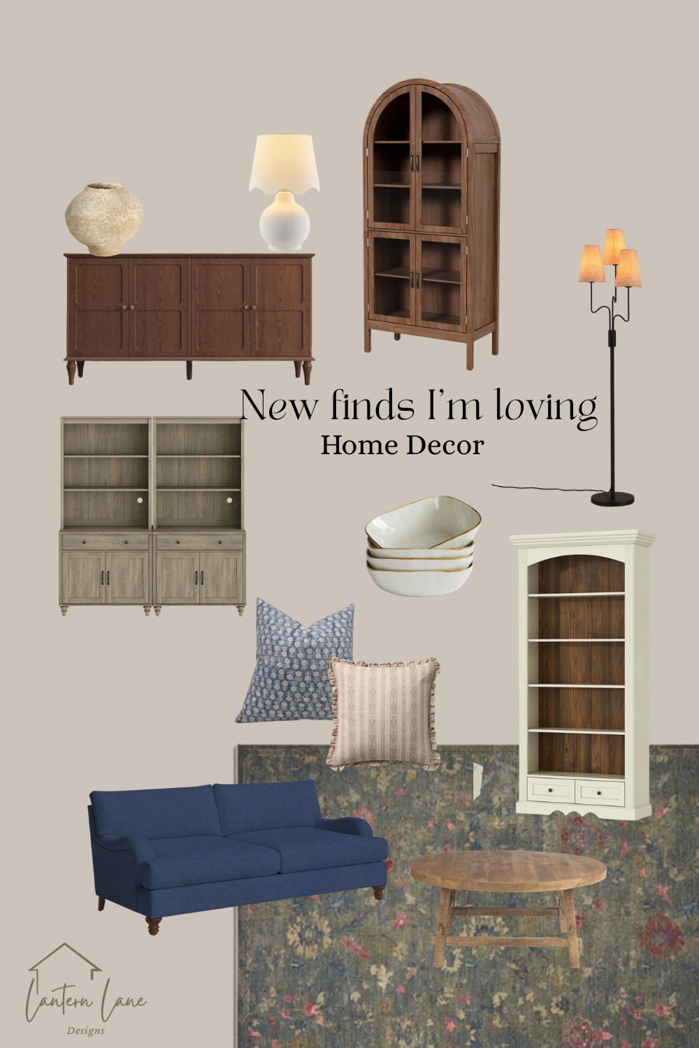  
New fines I’m loving from Wayfair. Perfect if you are redoing your family room so many great affordable finds.
Bookcase, TV stand, buffet, floor lamp, Navy sofa, floral rug, Chris loves Julia l, table lamp, Amber interiors
 