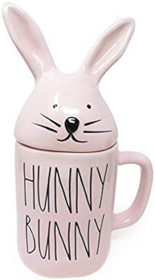 Rae Dunn By Magenta HUNNY BUNNY Pastel Light Pink Ceramic LL Coffee Tea Mug With Bunny Ears Lid 2... | Amazon (US)