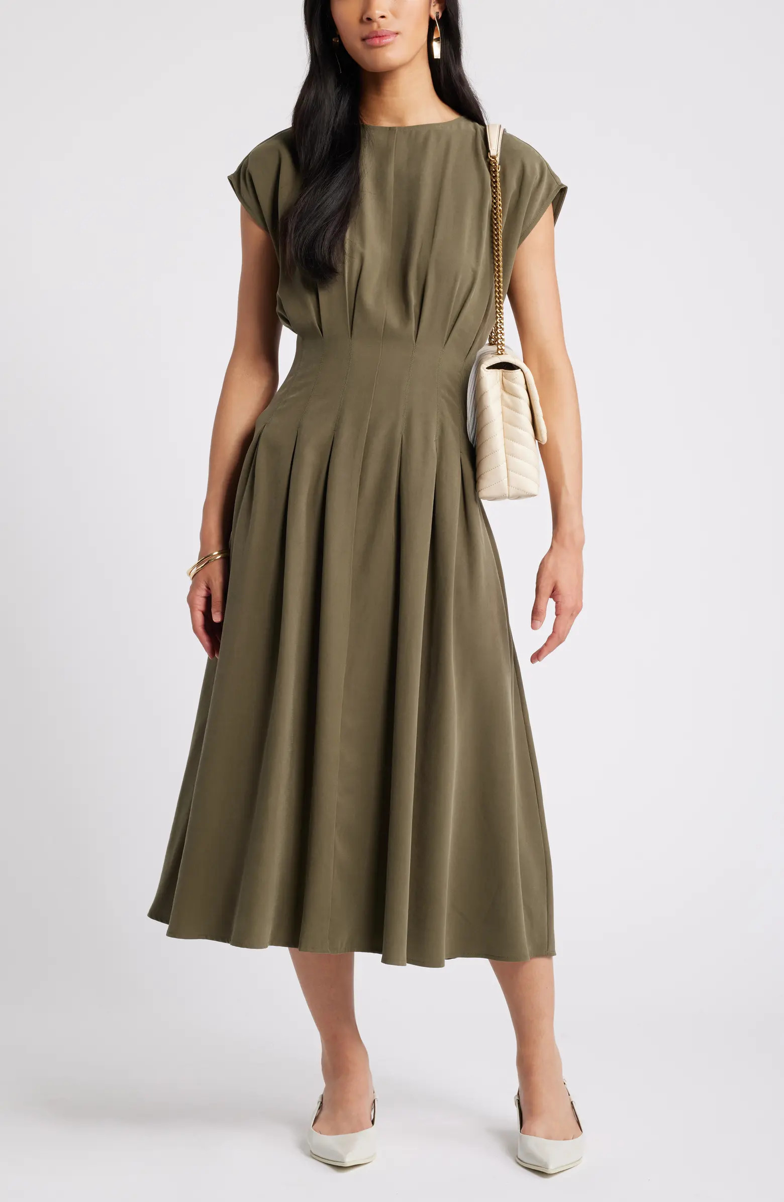 Pleated A-Line Dress | Nordstrom