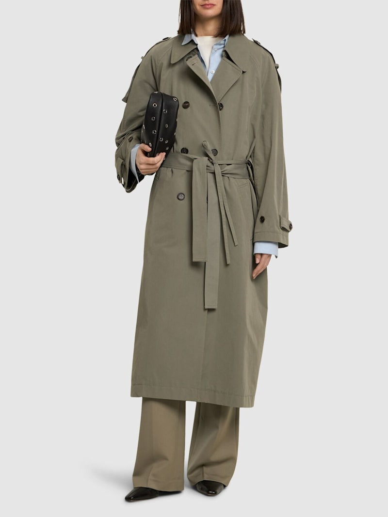 Belt bag cotton blend trench coat | Luisaviaroma