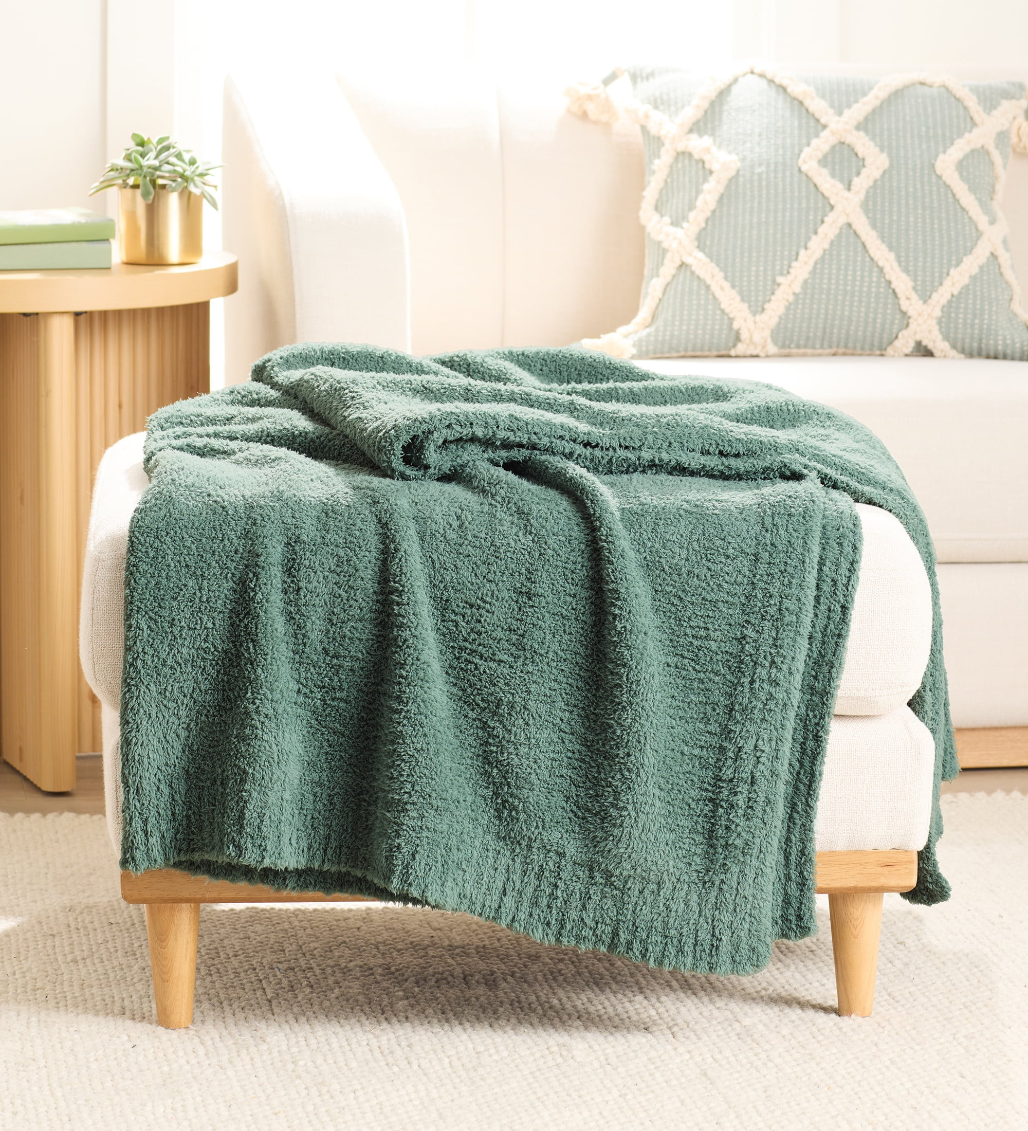 Better Homes & Gardens Cozy Knit Throw, Green Ash, 50x72" | Walmart (US)