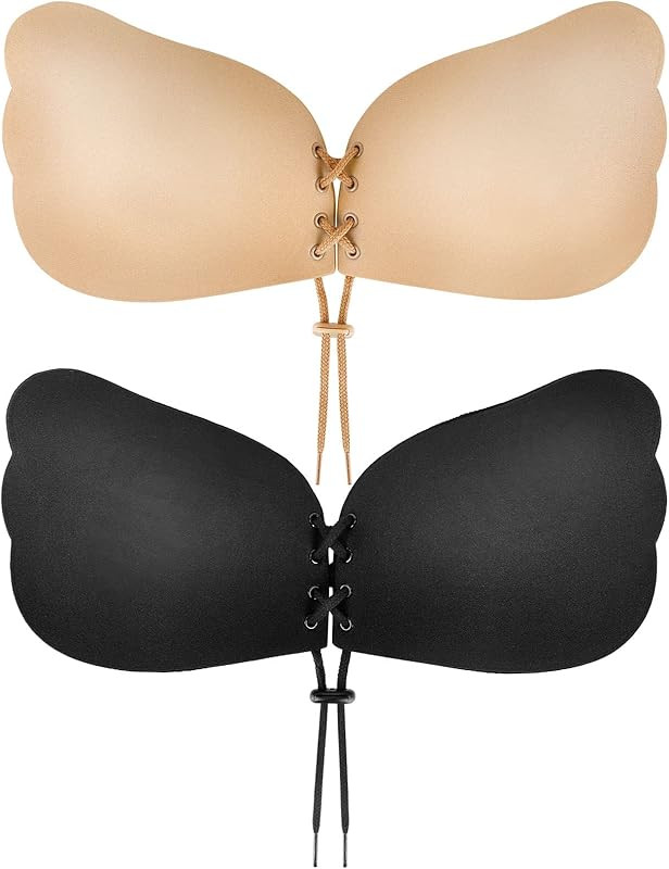 Sticky Bra, Backless Strapless Bra Push Up, Adhesive Invisible Lift Up Bras 2 Pairs | Amazon (US)