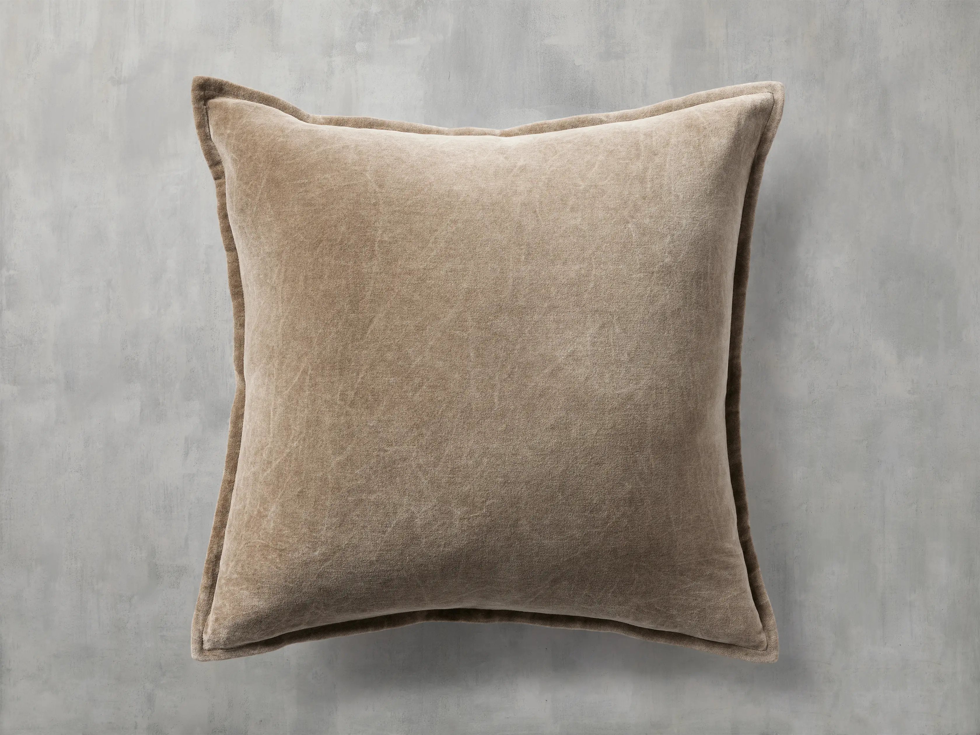 Stone Washed Velvet Square Pillow Cover | Arhaus