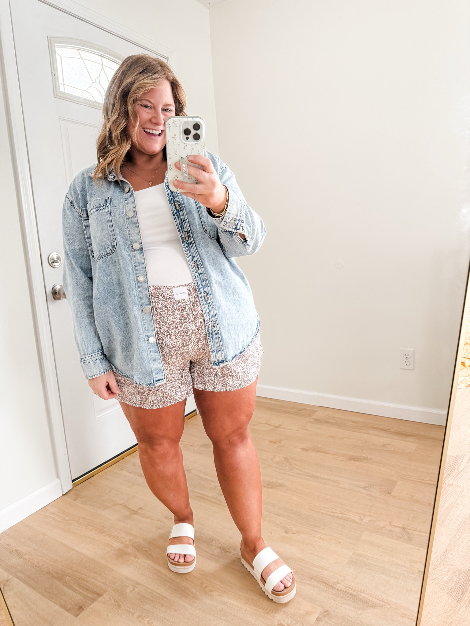 Wearing an XL in my tank and an XXL in my boxer shorts. Denim shirt is older so linked similar.  Reef sandals run true to size! 

#LTKMidsize #LTKBump #LTKSeasonal