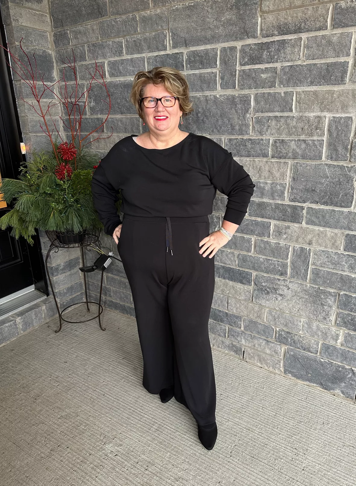 My favorite spanx jumpsuit in an  version. Both linked on my