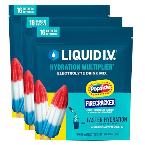 Liquid I.V.® Hydration Multiplier - Popsicle Firecracker | Electrolyte Powder Drink Mix | 3 Pack (48 Servings) | Amazon (US)
